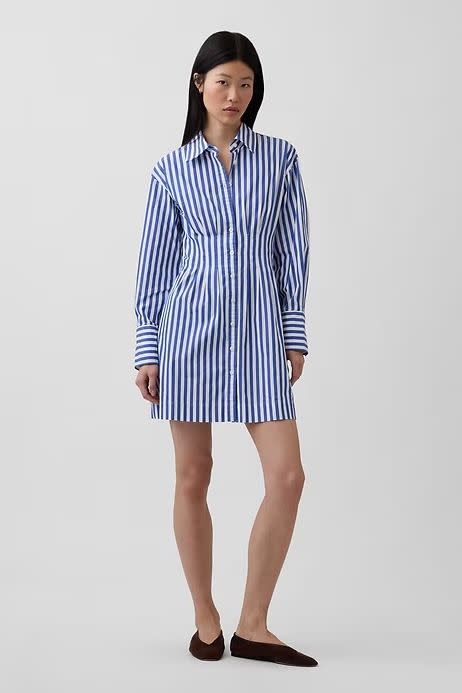 Gap Pleated Mini Shirtdress