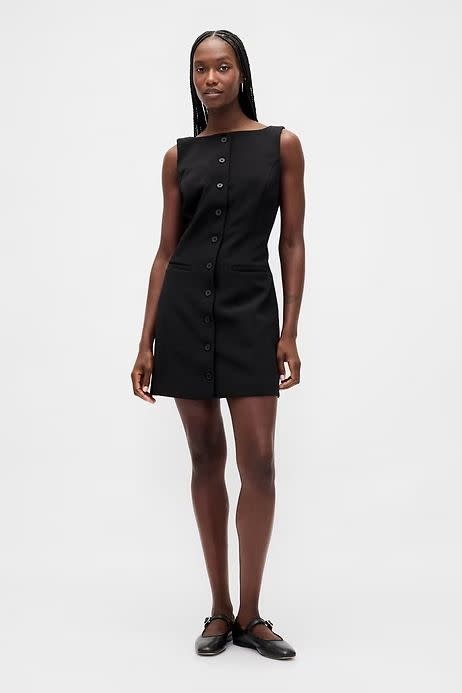 Gap BiStretch Button-Front Mini Dress
