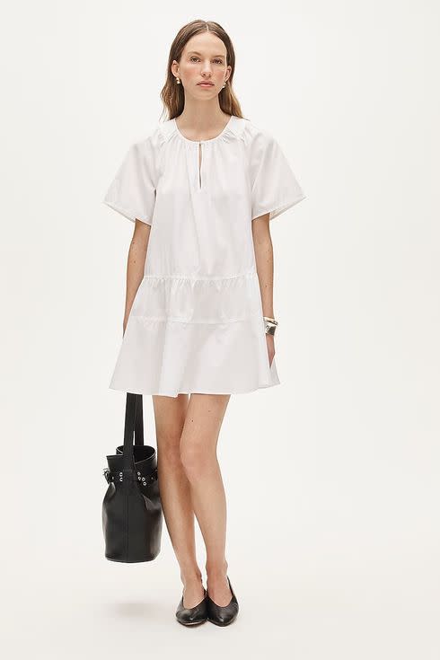 J. Crew Tiered Popover Dress in Cotton Poplin