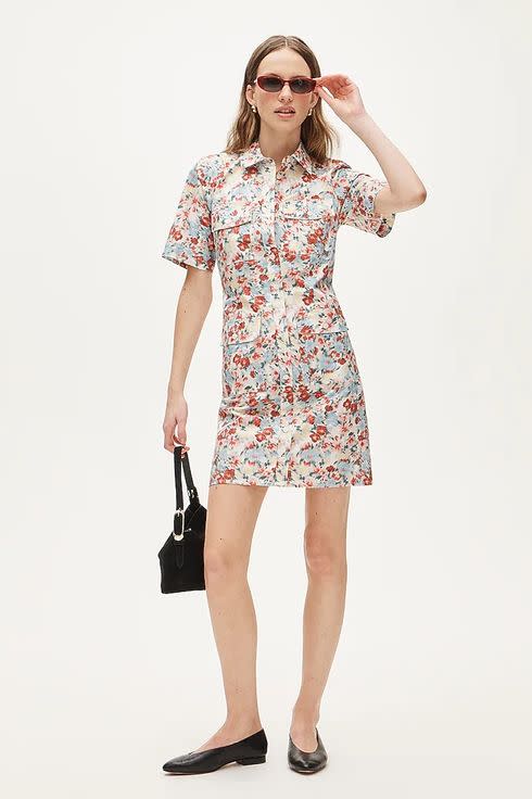 J.Crew Utility Shirt-Dres in Floral Print