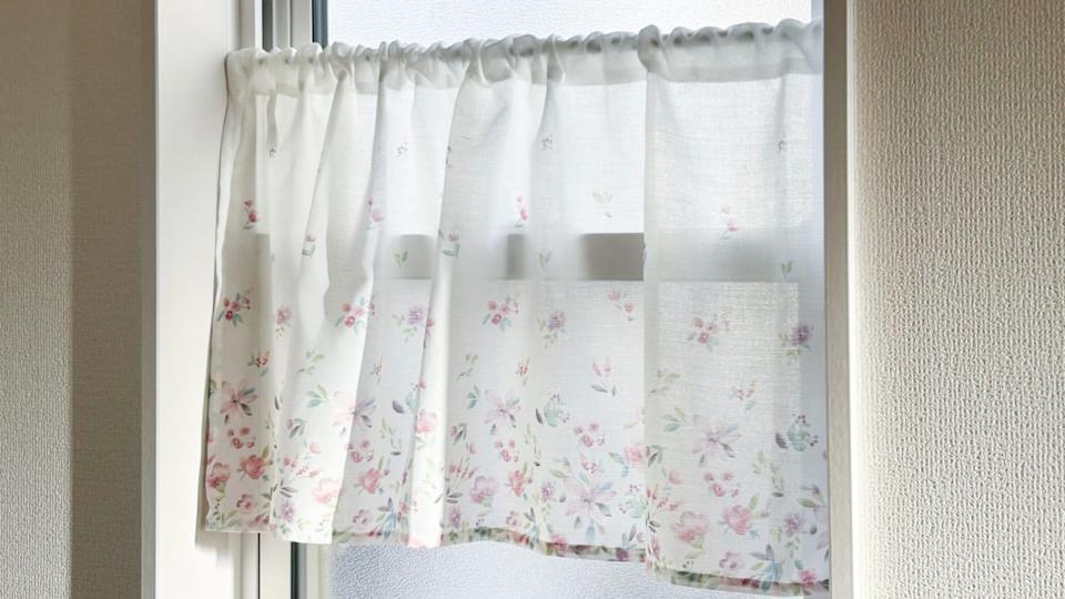Rose Sheer Cafe embroidered curtain