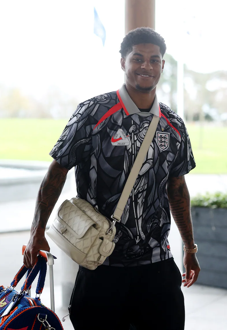 Marcus Rashford wears Palace x Nike