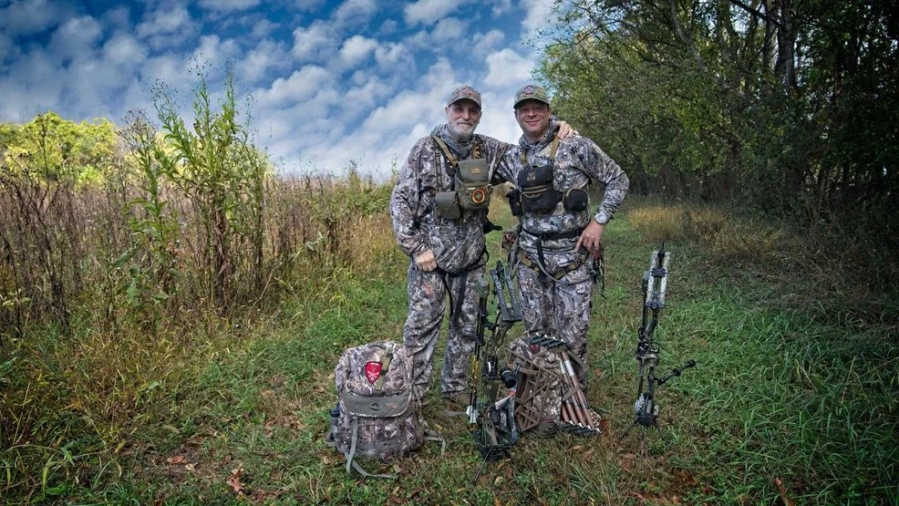 Doug Graham hunts with his friend Tony Morgan who owns Double X Archery in Leesburg, VA. (Photo by Doug Graham){}{p}{/p}