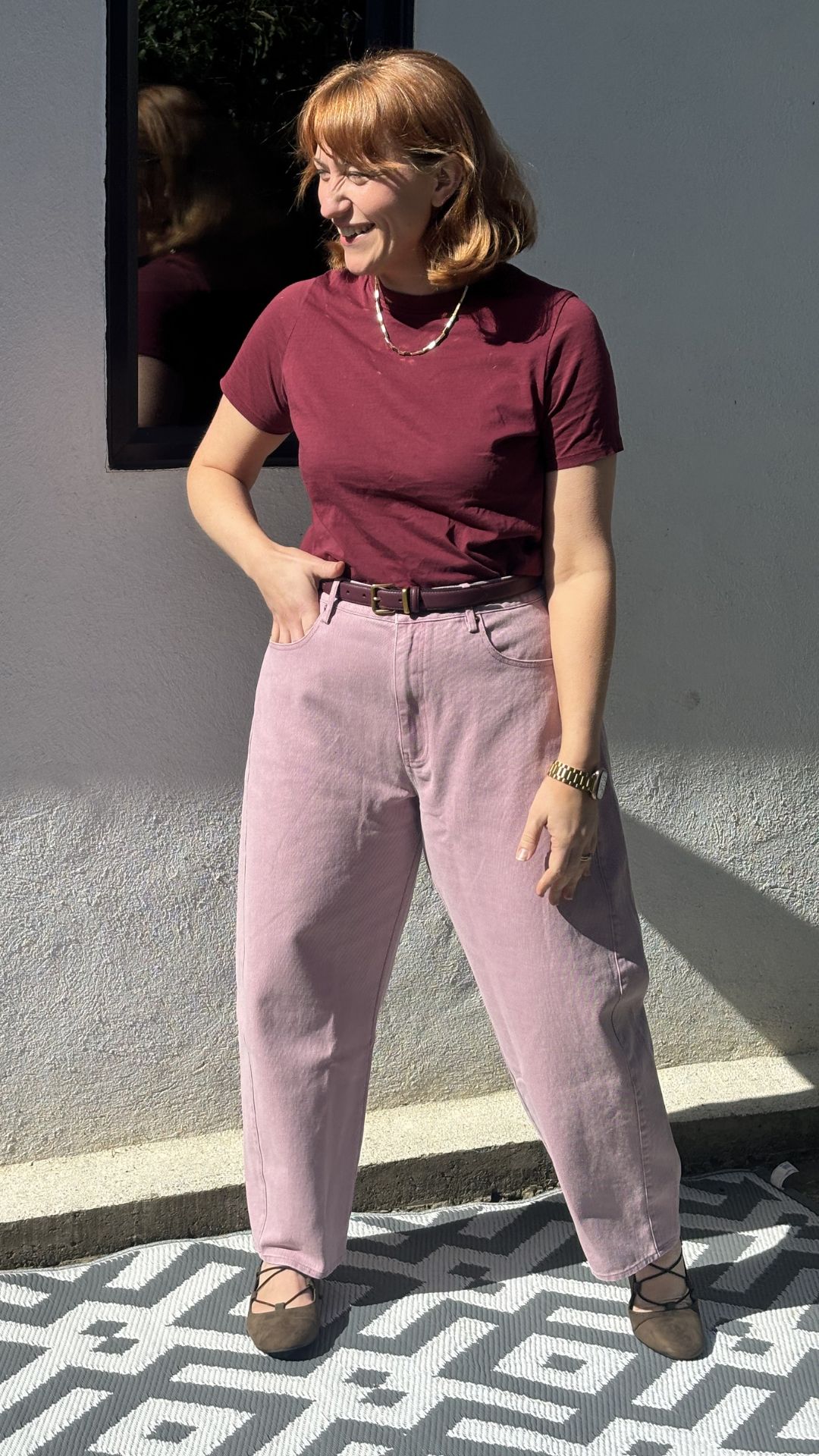 matilda wearing pink ro&zo jeans