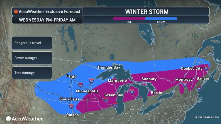 Ice and snow bring power outages, travel hazards to northern US