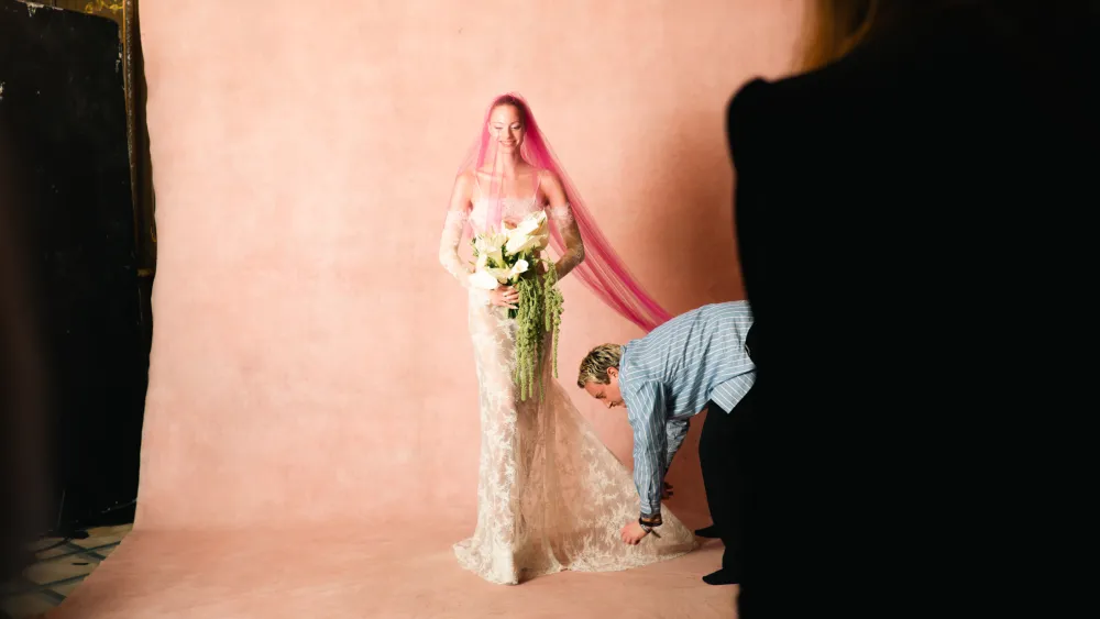 Backstage at Harris Reed Fall 2026 Ready-to-Wear Collection at London Fashion Week