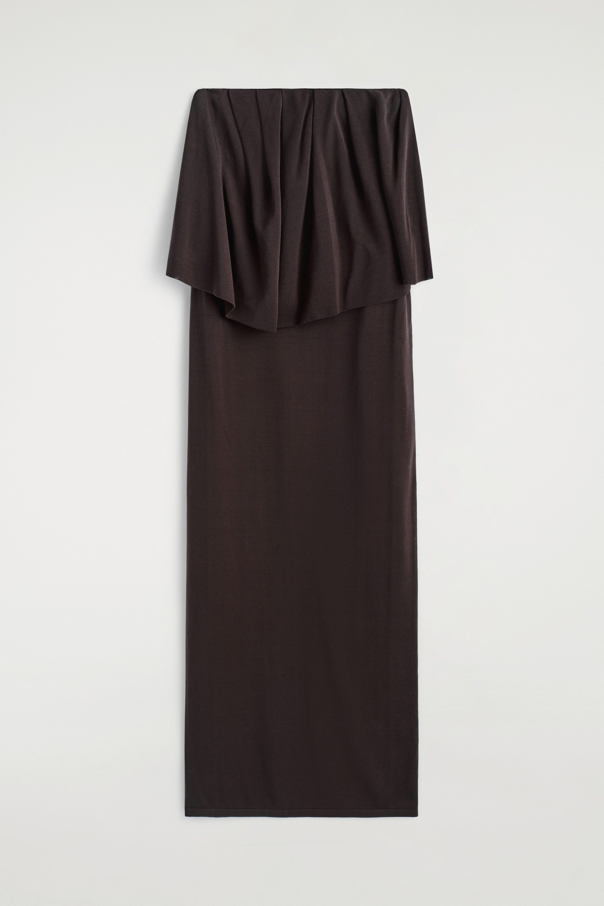 Sheer-Knit Bandeau Maxi Dress