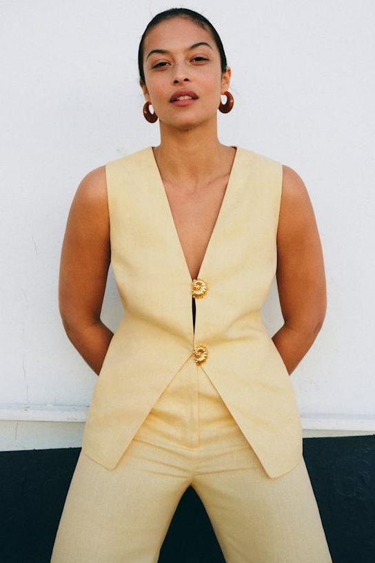 Lika Jacket - Mustard - Linen - Sézane