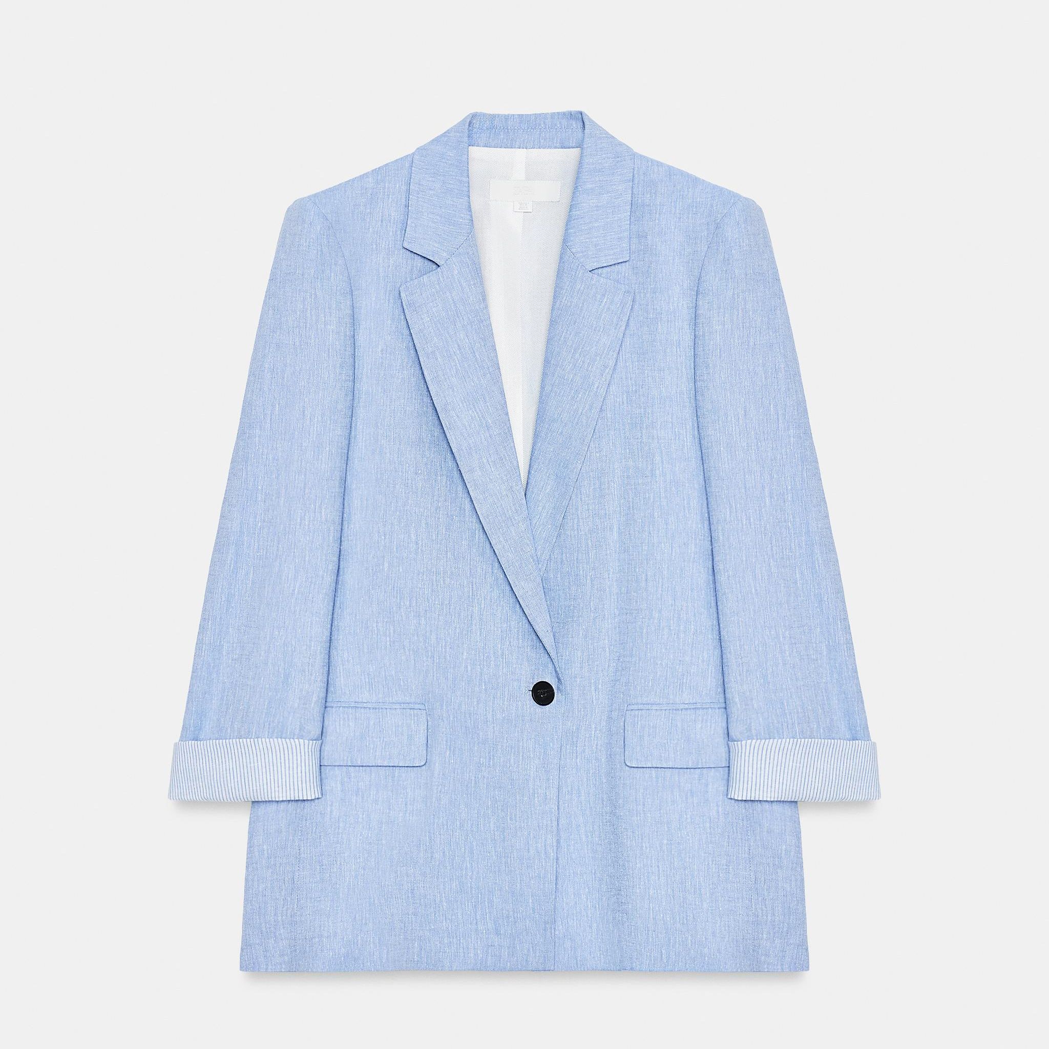 Pair a Linen Blazer With Dropped Heels