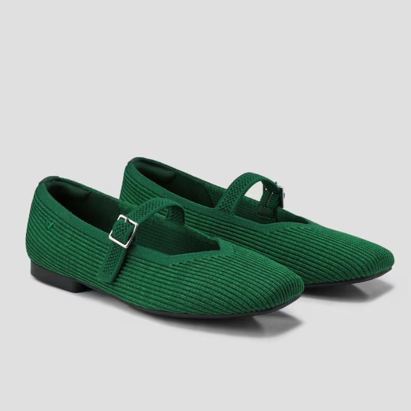 green ballet pumps