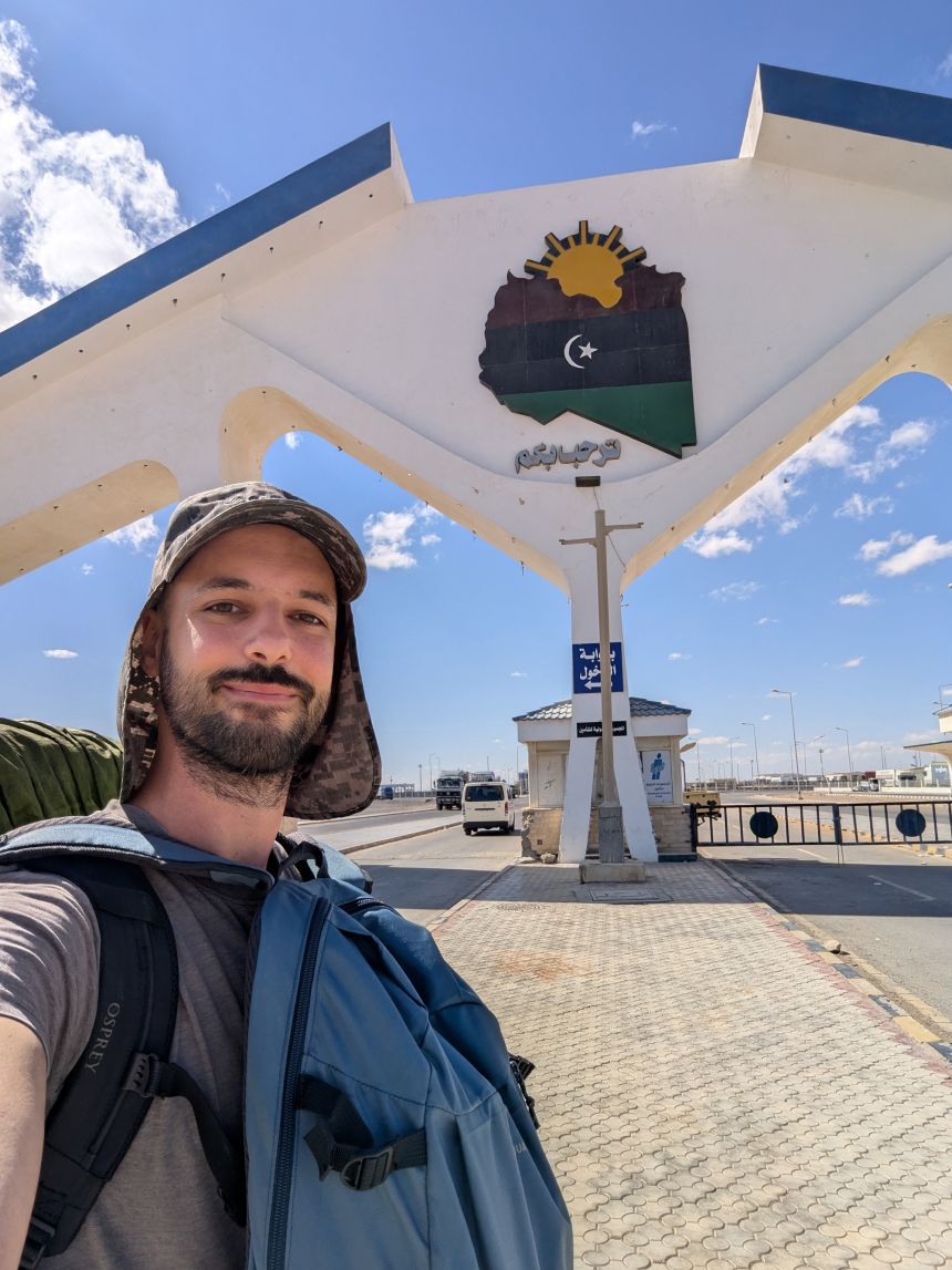 Traveler Omar Nok, 31 years old, from Egypt, is trying to cross the world without flying.